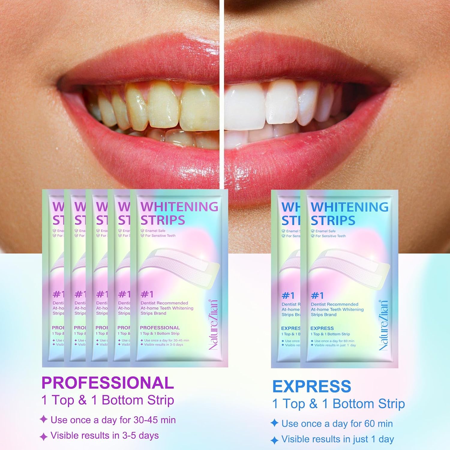 Teeth Whitening Strips,7-Day whitening Strips,Peroxide Free,Sensitive Teeth Whitener,Enamel Safe for Whiter Teeth,Deep Stains Removal,nstant Teeth Whitening Without The Harm (28pcs) Quick Pick Grocers