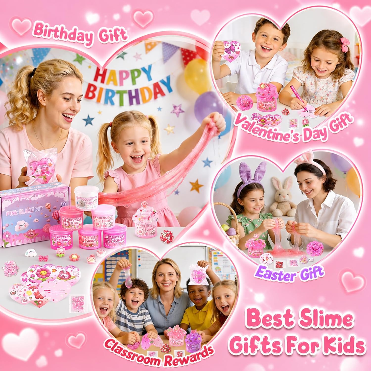 Cloud Slime kit for Girls Ages 8-12, Toys for Girls and Boys, for Kids Slime Set Party kit Goodie Bag Stuffers, 4 5 6 7 8 9 10 Year Old Girl Birthday Gift Cute Stuff Quick Pick Grocers