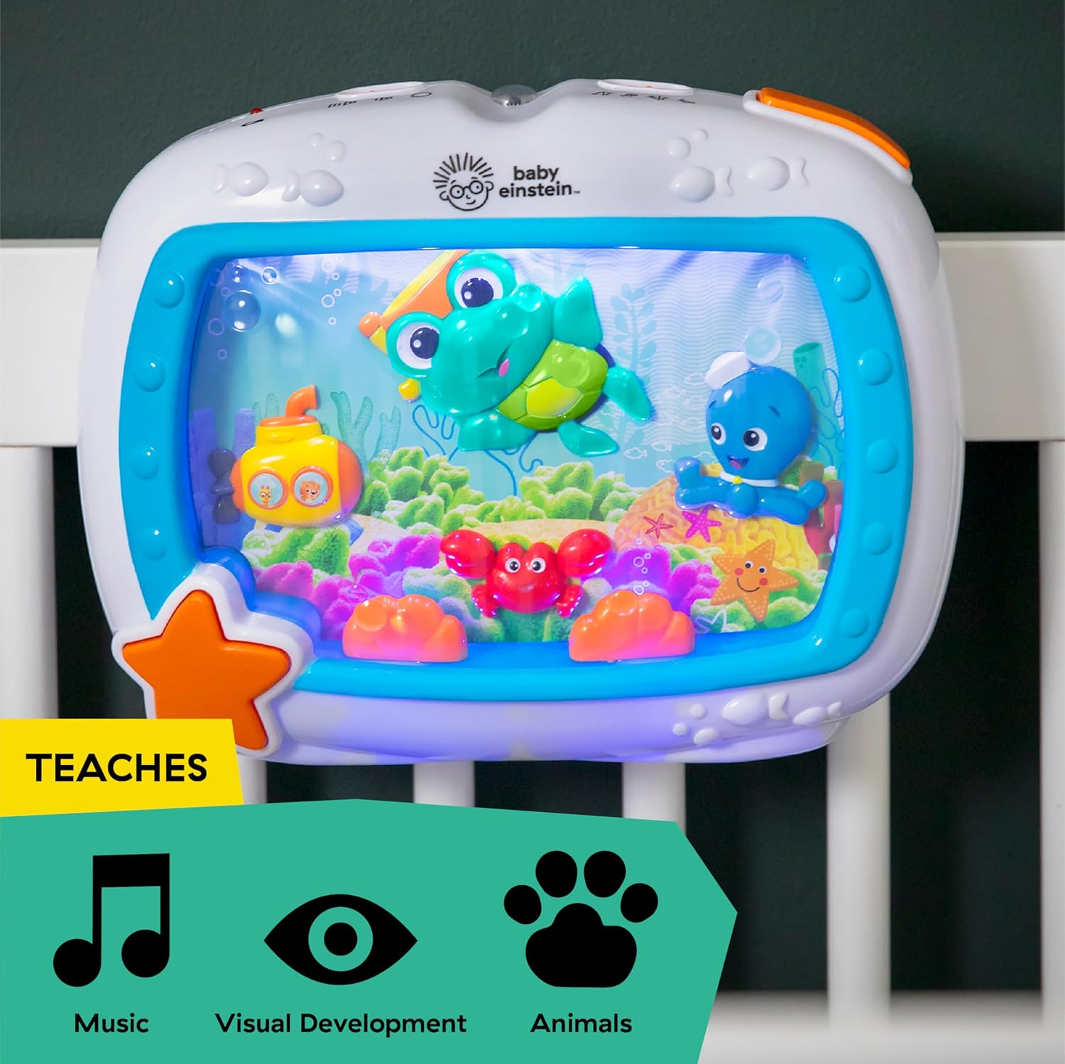 Baby Einstein Sea Dreams Soother Musical Crib Toy and Sound Machine, Newborn and up Quick Pick Grocers