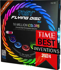 TOSY Flying Disc - 108 RGB Multicolor or 36 Monocolor LEDs, Super Bright, Smart Modes, Easter Basket Stuffers Gift, Camping Toy for Kid/Teen/Adult, Auto Light Up, Rechargeable, Waterproof, 175g Quick Pick Grocers