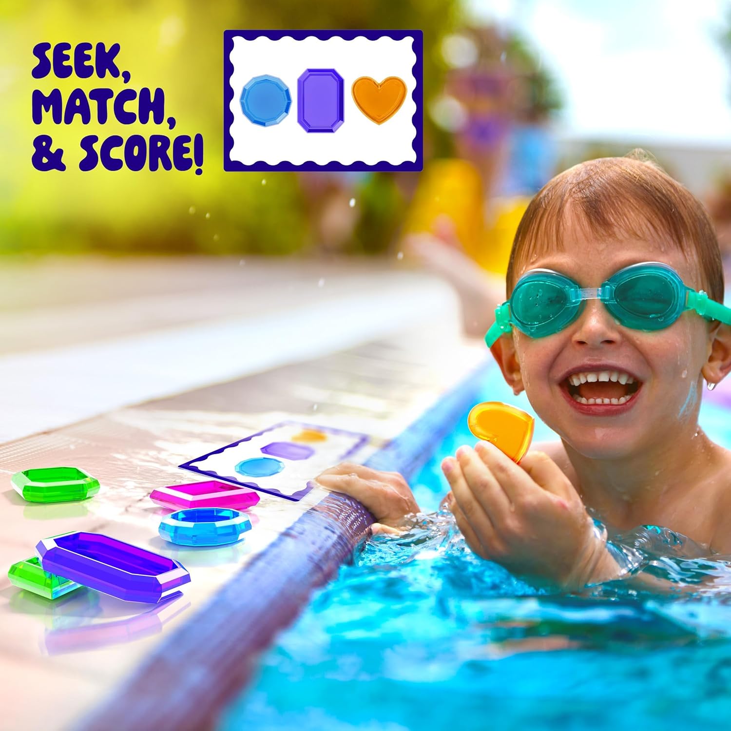 Dan&Darci Pool Gem Hunt Diving Game for Kids - Pools Toys for Kid Ages 6 7 8 9 10 11 12 Year Old - Water Games Swimming Dive Toy - Gifts for Girls, Boy Ages 6-8, 8-12, Summer Fun Quick Pick Grocers