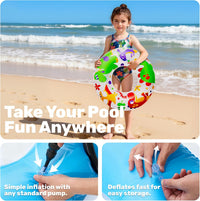 JOYIN 3 Pack Pool Floats, Pool Tube for Kids Swim Rings Inflatable Tubes, Floatie Ring Water Toys for Swimming, Summer Beach Party Quick Pick Grocers