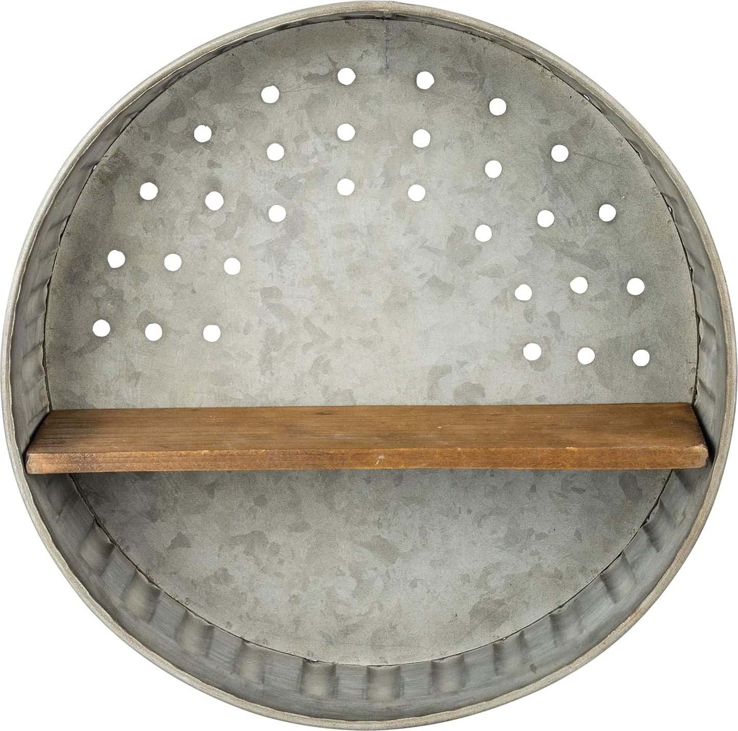 Primitives by Kathy 38024 Distressed Wall Shelf, Metal and Wood Quick Pick Grocers