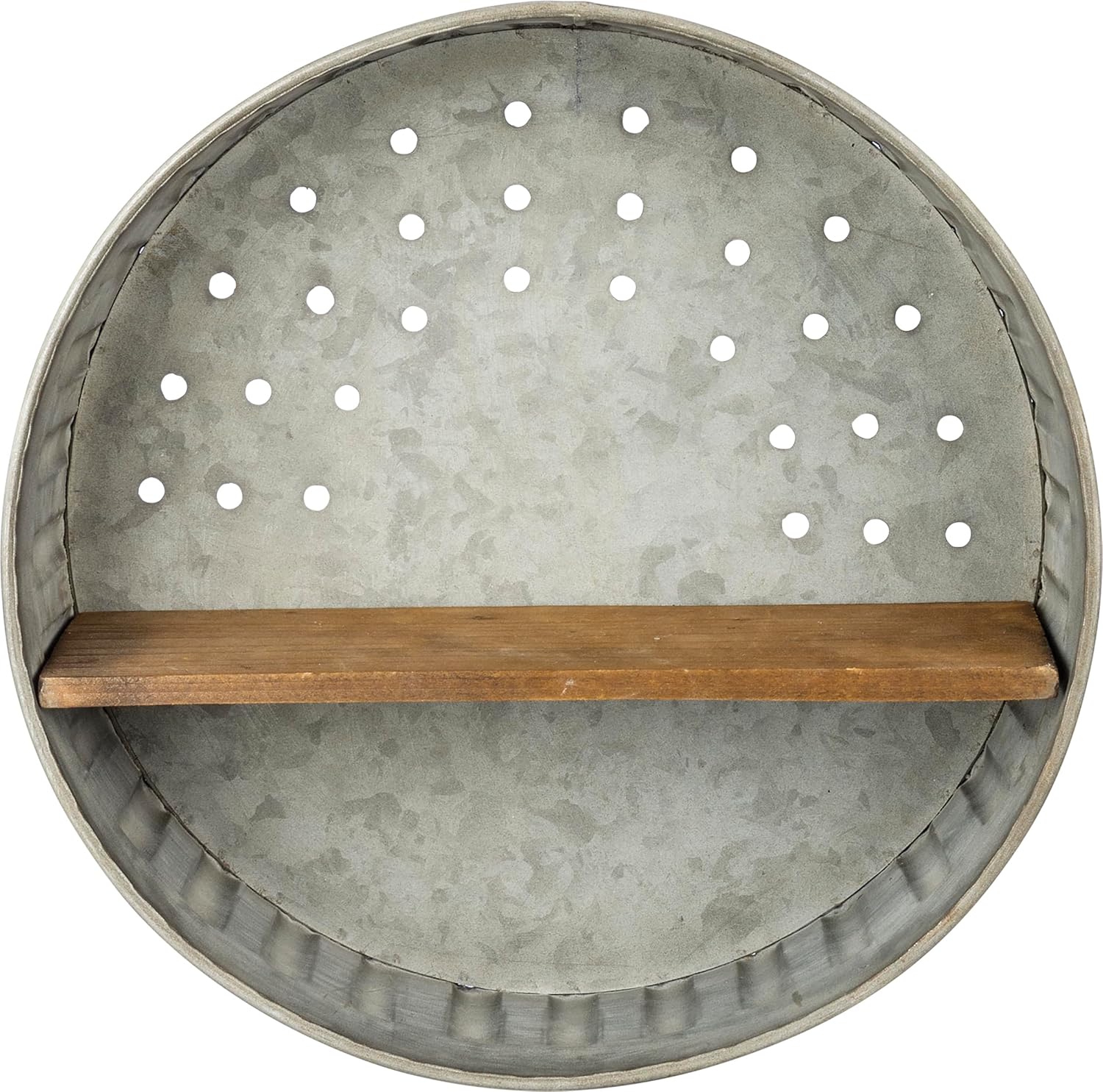 Primitives by Kathy 38024 Distressed Wall Shelf, Metal and Wood Quick Pick Grocers