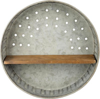 Primitives by Kathy 38024 Distressed Wall Shelf, Metal and Wood Quick Pick Grocers