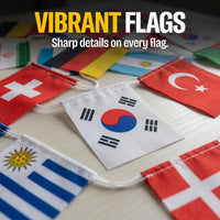 2026 World Cup Flag Bunting String, Double-Sided Polyester Rope 15m - Soccer tournament Bunting Banner for Party Decorations for Tournaments, Garden Streets & Pub Bar Quick Pick Grocers