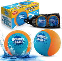 Bambilo Water Skipping Ball | 2-Pack Bounce Balls | Water Bouncing Beach Balls & Grip Ball | Pool Toys for Kids Age 5-8-12 | Great Summer Water Toy for Beach Swimming Pool River Lake Quick Pick Grocers