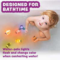 Tub Works® Bugs™ Light Up Bath Toys, 6 Pack | Water-Activated Light Up Toys Flash & Change Color | Easy-Grip Baby Girl & Toddler Bath Toys | Sensory Bathtub Toys with Bath Lights Quick Pick Grocers