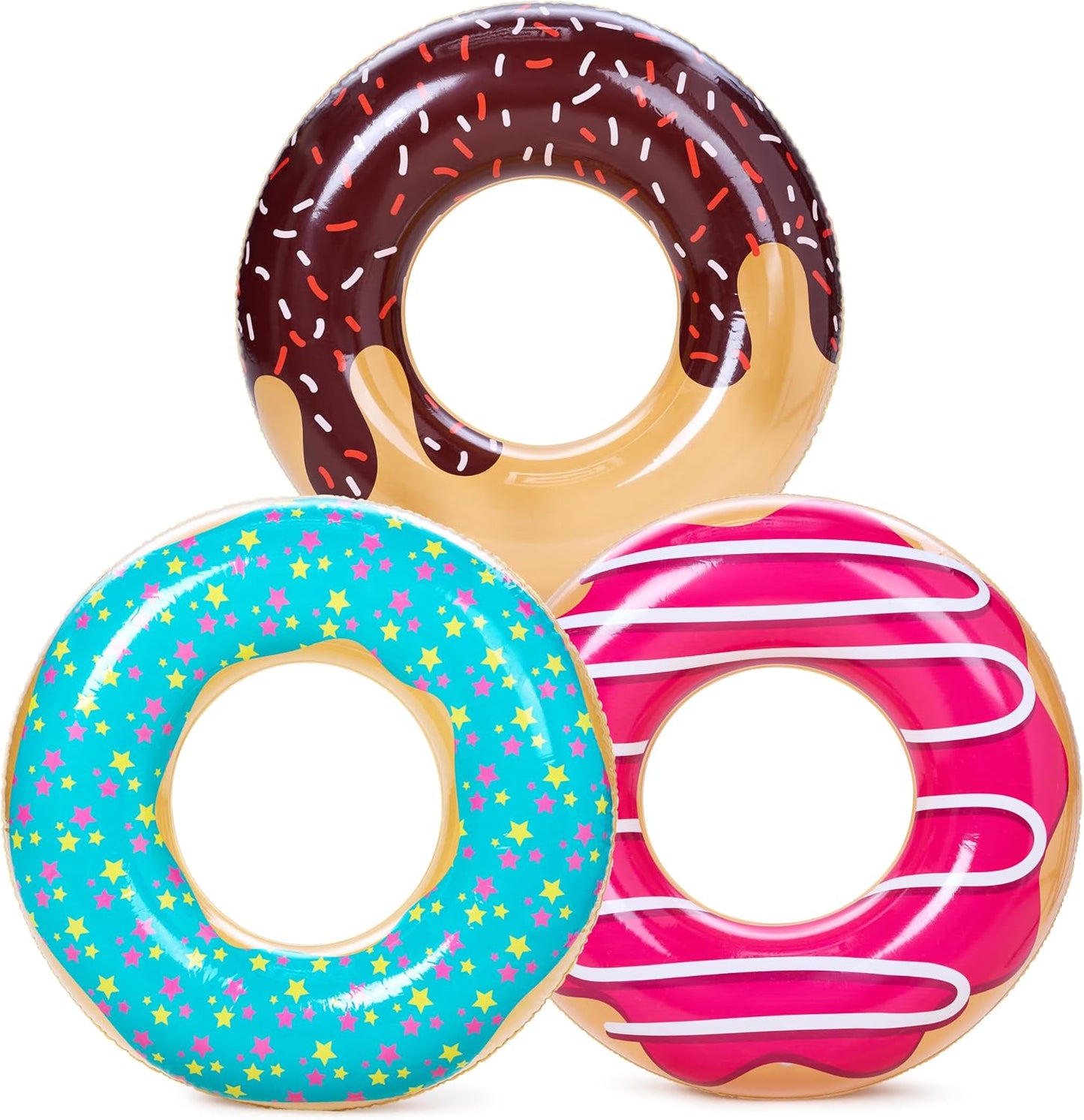 JOYIN 3 Pack Pool Floats, Pool Tube for Kids Swim Rings Inflatable Tubes, Floatie Ring Water Toys for Swimming, Summer Beach Party Quick Pick Grocers