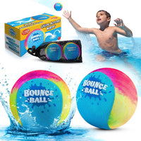 Bambilo Water Skipping Ball | 2-Pack Bounce Balls | Water Bouncing Beach Balls & Grip Ball | Pool Toys for Kids Age 5-8-12 | Great Summer Water Toy for Beach Swimming Pool River Lake Quick Pick Grocers
