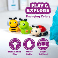 Tub Works® Bugs™ Light Up Bath Toys, 6 Pack | Water-Activated Light Up Toys Flash & Change Color | Easy-Grip Baby Girl & Toddler Bath Toys | Sensory Bathtub Toys with Bath Lights Quick Pick Grocers