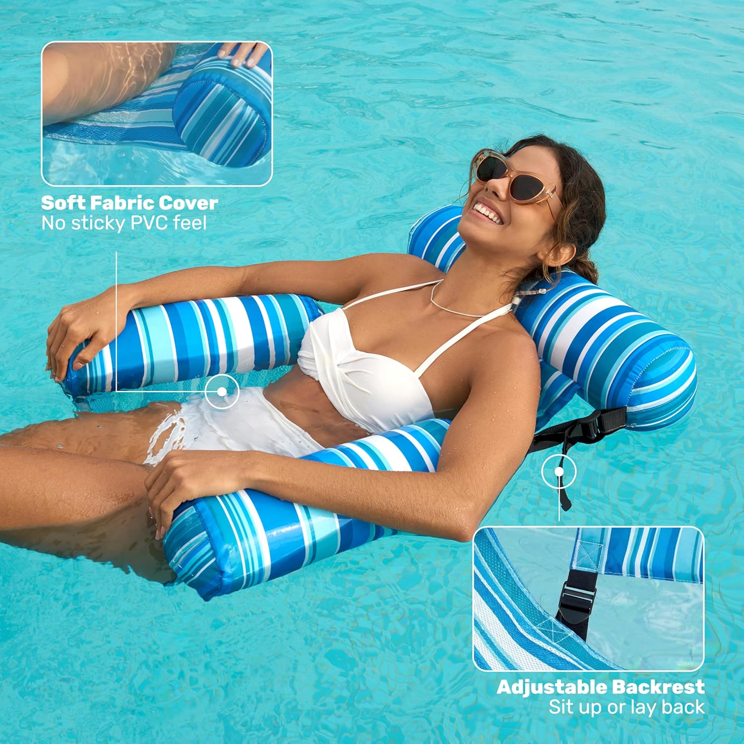 SLOOSH Inflatable Pool Floats Adult,2 Packs Floating Lounge Chairs,Blow up Pool Noodles for Adult Heavy Duty,Floating Chair for Party Summer Water Beach Lake Fun Quick Pick Grocers