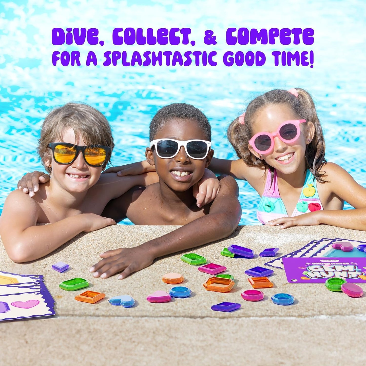 Dan&Darci Pool Gem Hunt Diving Game for Kids - Pools Toys for Kid Ages 6 7 8 9 10 11 12 Year Old - Water Games Swimming Dive Toy - Gifts for Girls, Boy Ages 6-8, 8-12, Summer Fun Quick Pick Grocers