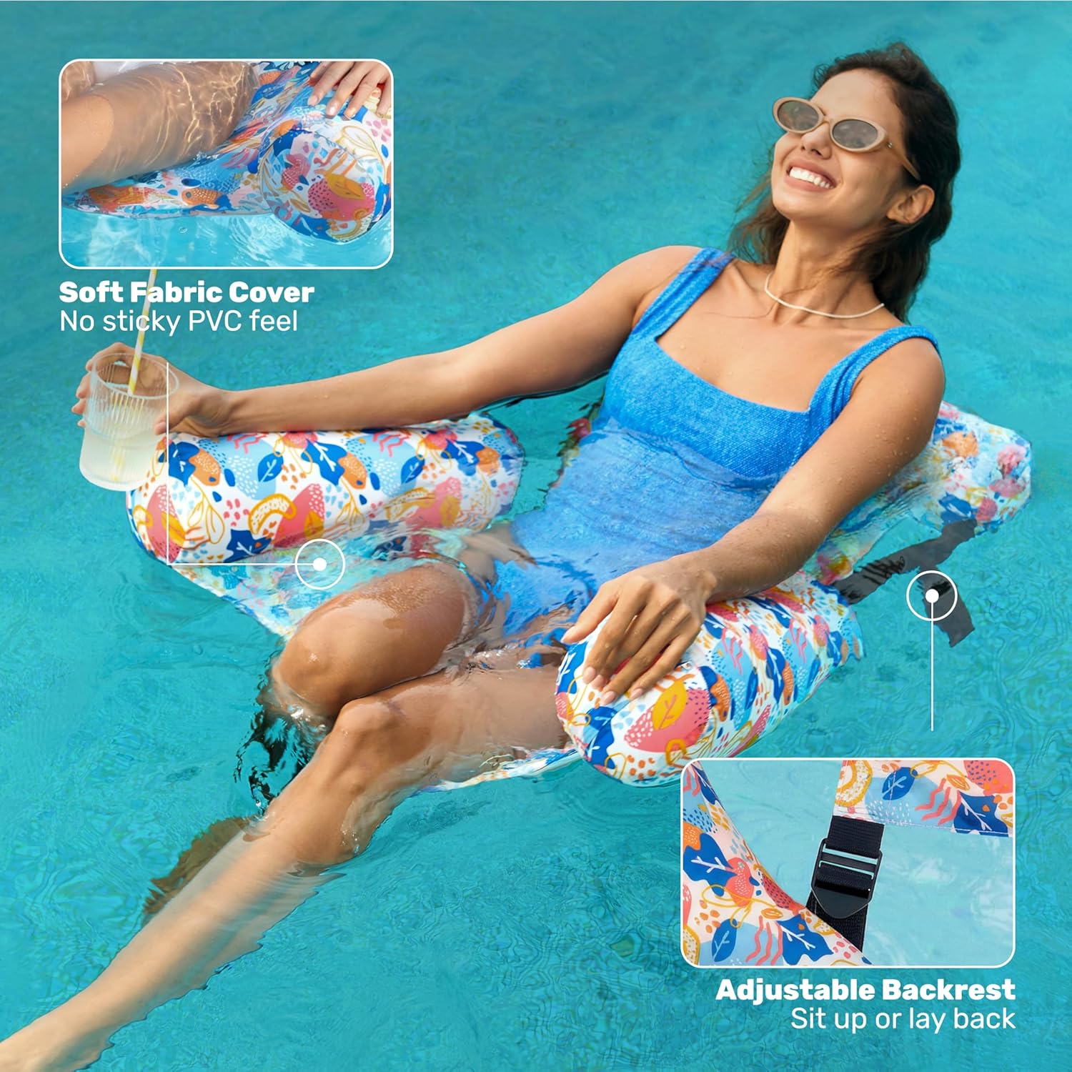SLOOSH Inflatable Pool Floats Adult,2 Packs Floating Lounge Chairs,Blow up Pool Noodles for Adult Heavy Duty,Floating Chair for Party Summer Water Beach Lake Fun Quick Pick Grocers
