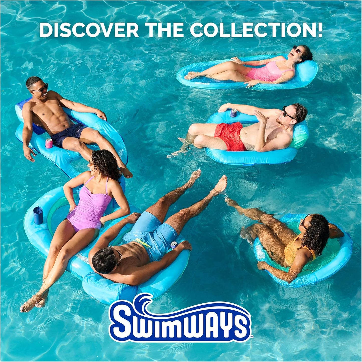 SwimWays Spring Float Premium Papasan Pool Lounger, Inflatable Pool Floats Adult with Fast Inflation for Ages 15 & Up Quick Pick Grocers