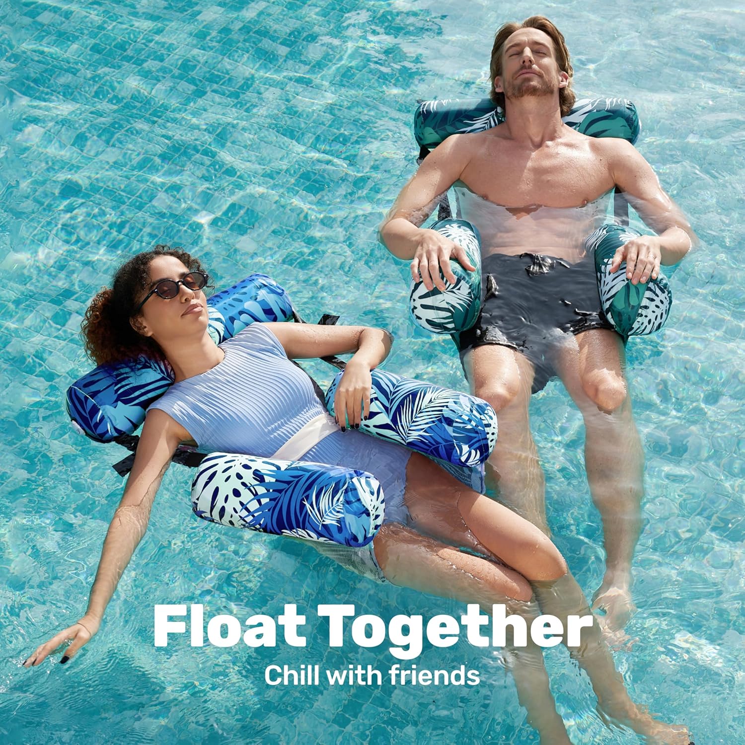 SLOOSH Inflatable Pool Floats Adult,2 Packs Floating Lounge Chairs,Blow up Pool Noodles for Adult Heavy Duty,Floating Chair for Party Summer Water Beach Lake Fun Quick Pick Grocers