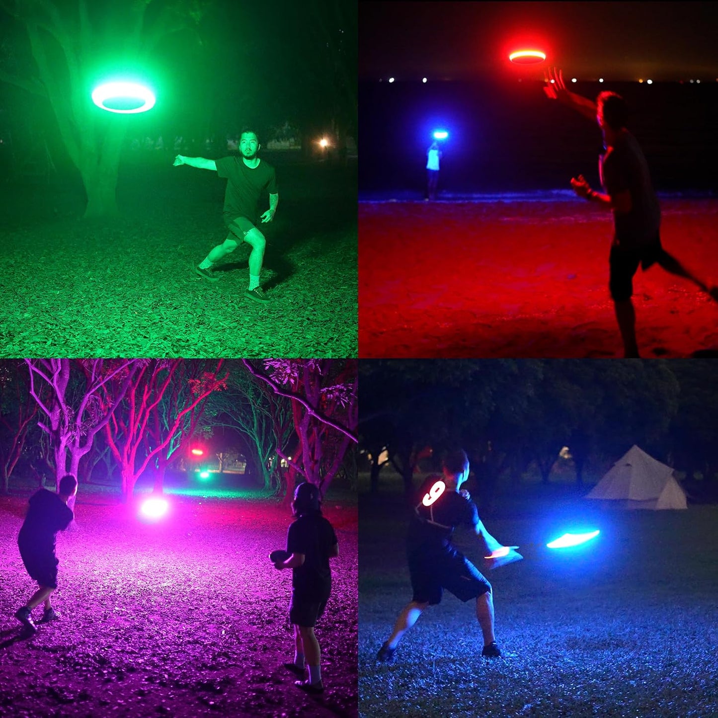 TOSY Flying Disc - 108 RGB Multicolor or 36 Monocolor LEDs, Super Bright, Smart Modes, Easter Basket Stuffers Gift, Camping Toy for Kid/Teen/Adult, Auto Light Up, Rechargeable, Waterproof, 175g Quick Pick Grocers