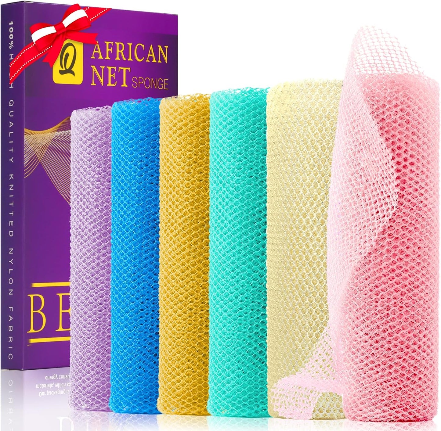 African Bath Sponge African Net Long Net Bath Sponge Exfoliating Shower Body Scrubber Back Scrubber Skin Smoother,Great for Daily Use Quick Pick Grocers