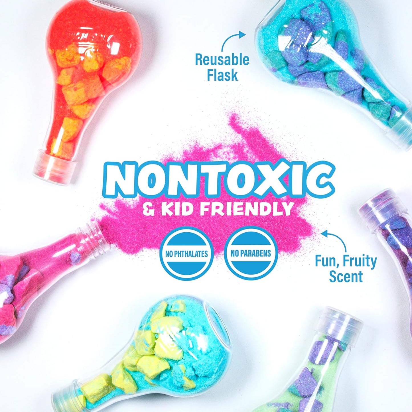 Tub Works® Kids Bath Bomb Potion™ Bath Toy, Variety 6 Pack | Nontoxic | Fizzes, Foams & Bubbles with an Eruption of Color | Interactive Bath Bombs | Fun Science Toddler Bath Toys Quick Pick Grocers