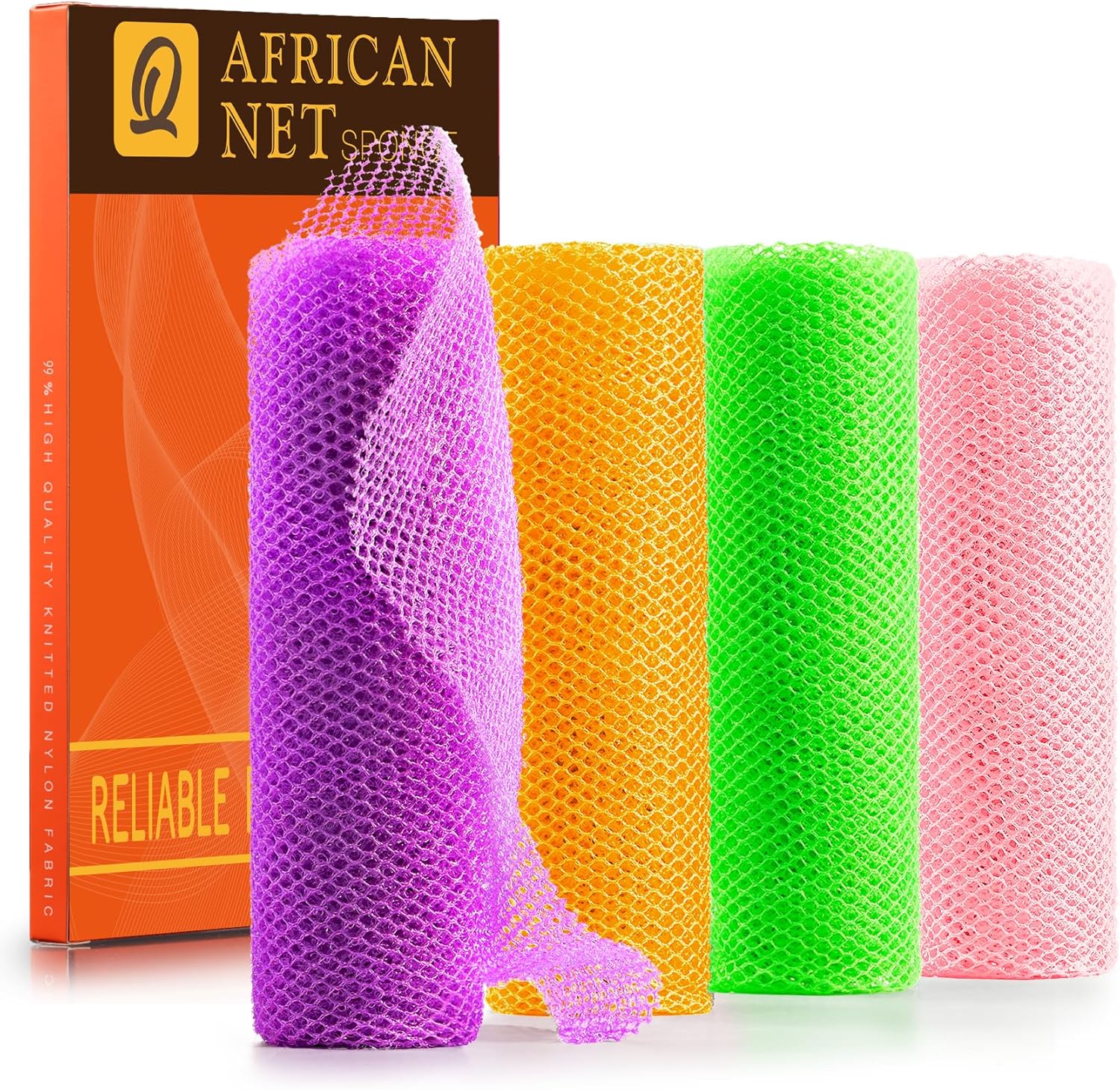African Bath Sponge African Net Long Net Bath Sponge Exfoliating Shower Body Scrubber Back Scrubber Skin Smoother,Great for Daily Use Quick Pick Grocers