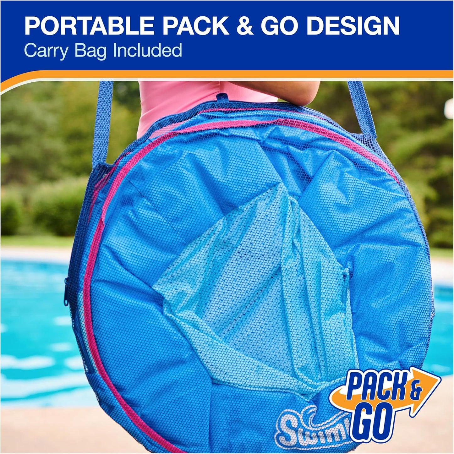 SwimWays Spring Float Premium Papasan Pool Lounger, Inflatable Pool Floats Adult with Fast Inflation for Ages 15 & Up Quick Pick Grocers