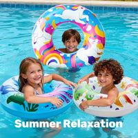 JOYIN 3 Pack Pool Floats, Pool Tube for Kids Swim Rings Inflatable Tubes, Floatie Ring Water Toys for Swimming, Summer Beach Party Quick Pick Grocers