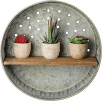Primitives by Kathy 38024 Distressed Wall Shelf, Metal and Wood Quick Pick Grocers