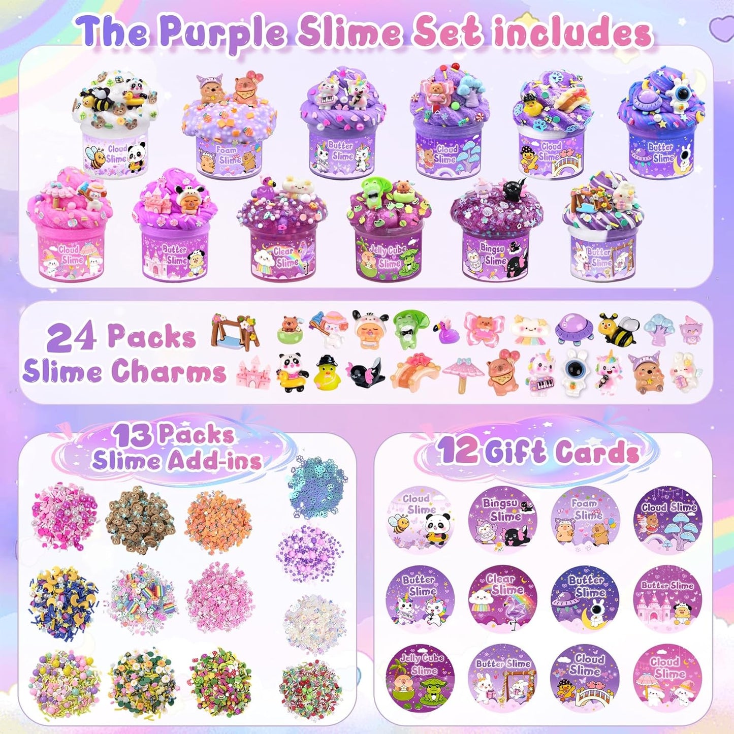 Cloud Slime kit for Girls Ages 8-12, Toys for Girls and Boys, for Kids Slime Set Party kit Goodie Bag Stuffers, 4 5 6 7 8 9 10 Year Old Girl Birthday Gift Cute Stuff Quick Pick Grocers