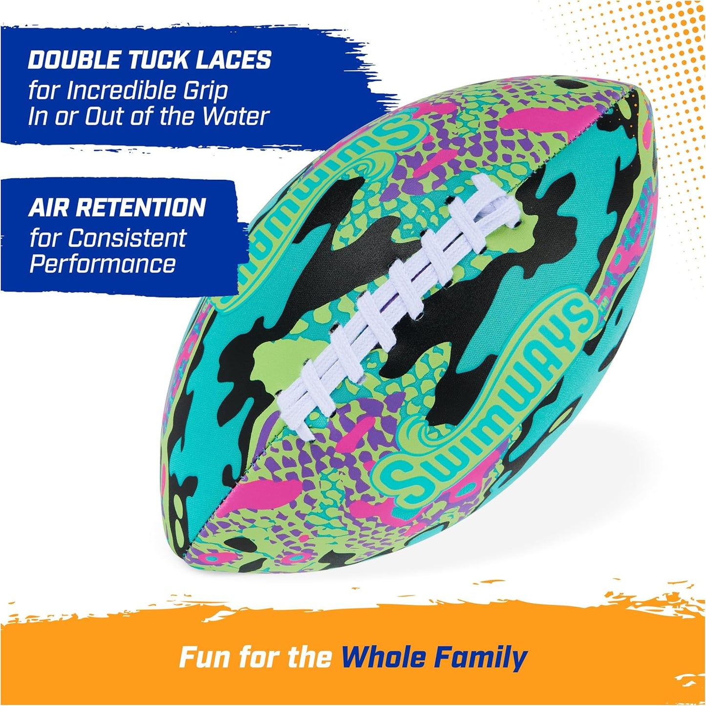 Swimways Hydro Waterproof Football, Outdoor Games for Adults and Kids, Swimming Pool Accessories and Pool Party Games,9.25 Inches Quick Pick Grocers