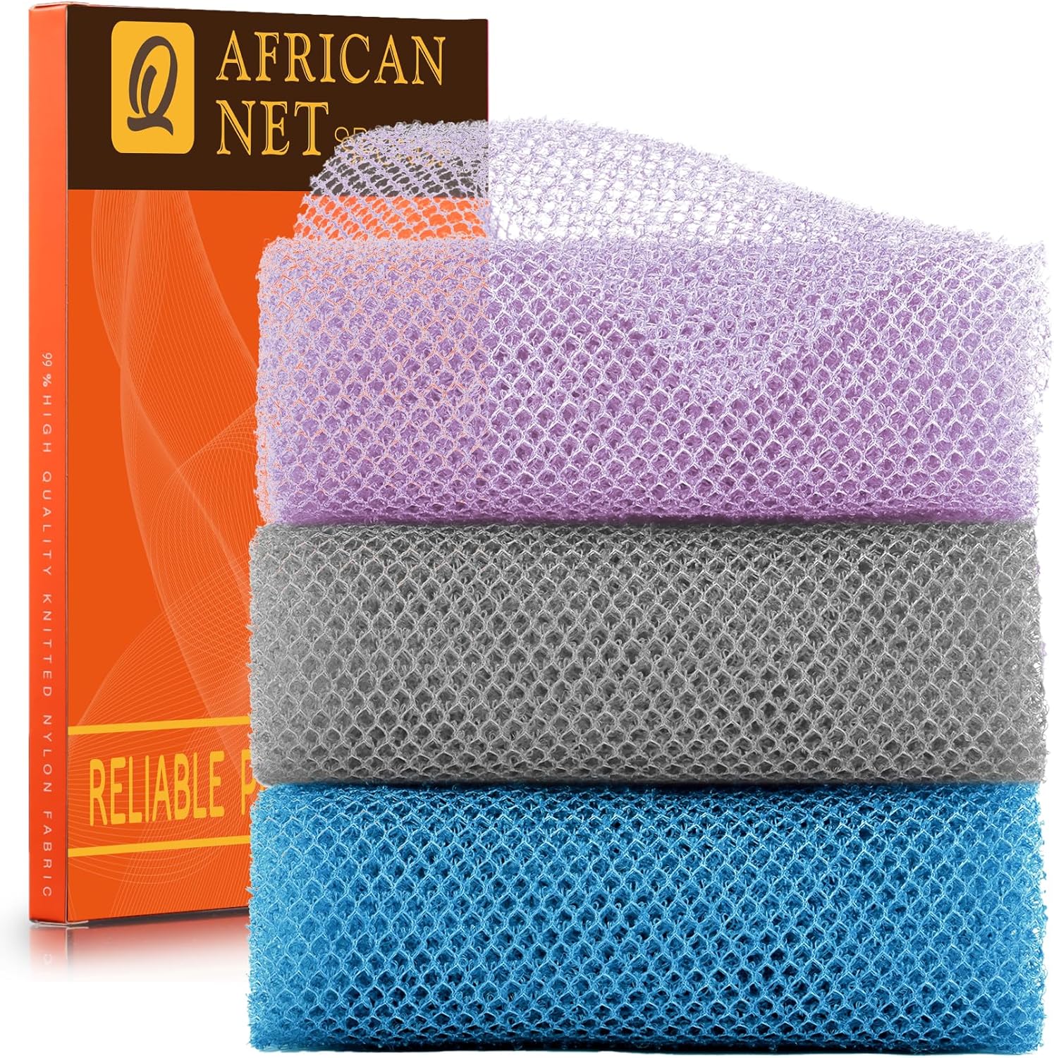 African Bath Sponge African Net Long Net Bath Sponge Exfoliating Shower Body Scrubber Back Scrubber Skin Smoother,Great for Daily Use Quick Pick Grocers