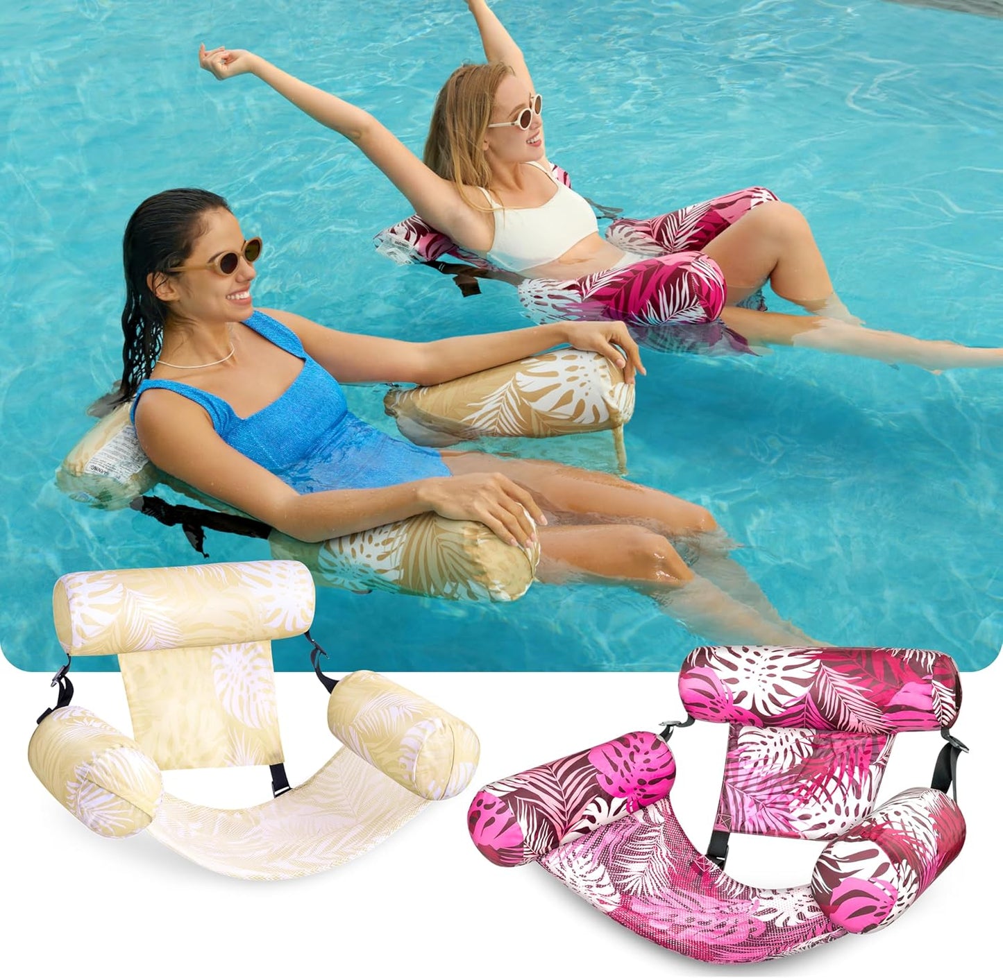SLOOSH Inflatable Pool Floats Adult,2 Packs Floating Lounge Chairs,Blow up Pool Noodles for Adult Heavy Duty,Floating Chair for Party Summer Water Beach Lake Fun Quick Pick Grocers