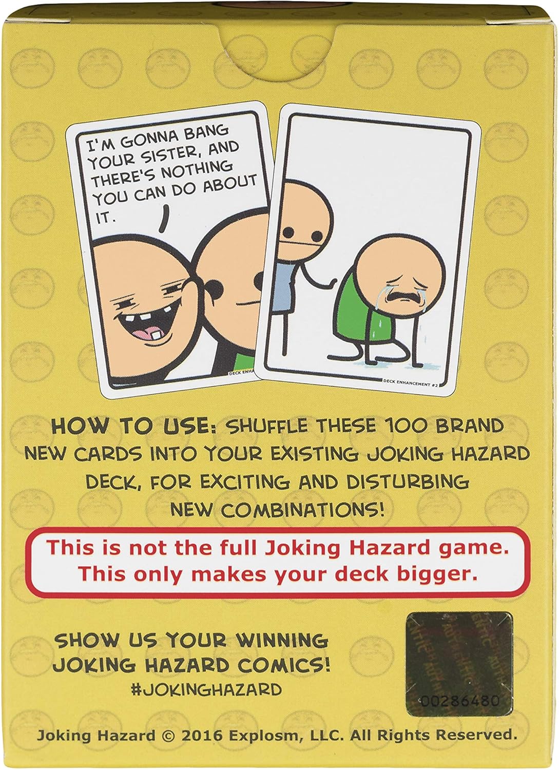 Joking Hazard Deck Pack for Fun Party Games by Cyanide & Happiness, 100 New Hilarious Comic Cards | Perfect for Game Night Quick Pick Grocers