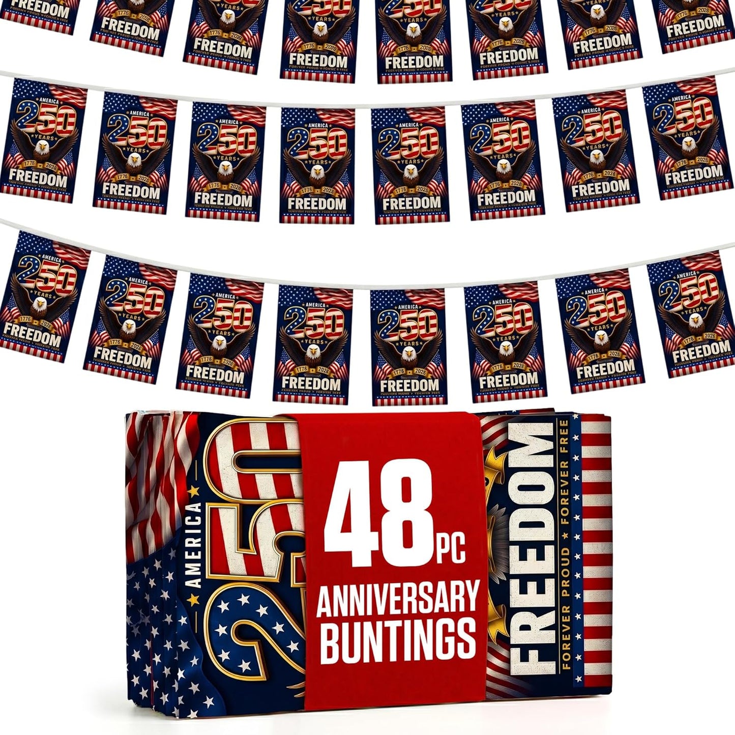 2026 World Cup Flag Bunting String, Double-Sided Polyester Rope 15m - Soccer tournament Bunting Banner for Party Decorations for Tournaments, Garden Streets & Pub Bar Quick Pick Grocers