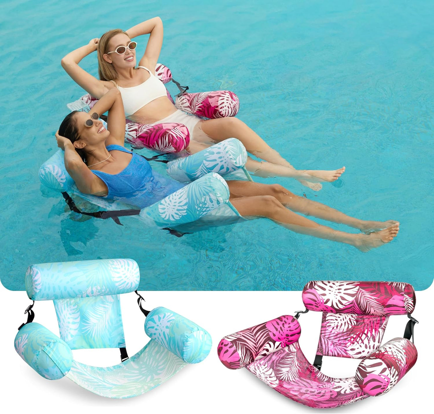 SLOOSH Inflatable Pool Floats Adult,2 Packs Floating Lounge Chairs,Blow up Pool Noodles for Adult Heavy Duty,Floating Chair for Party Summer Water Beach Lake Fun Quick Pick Grocers