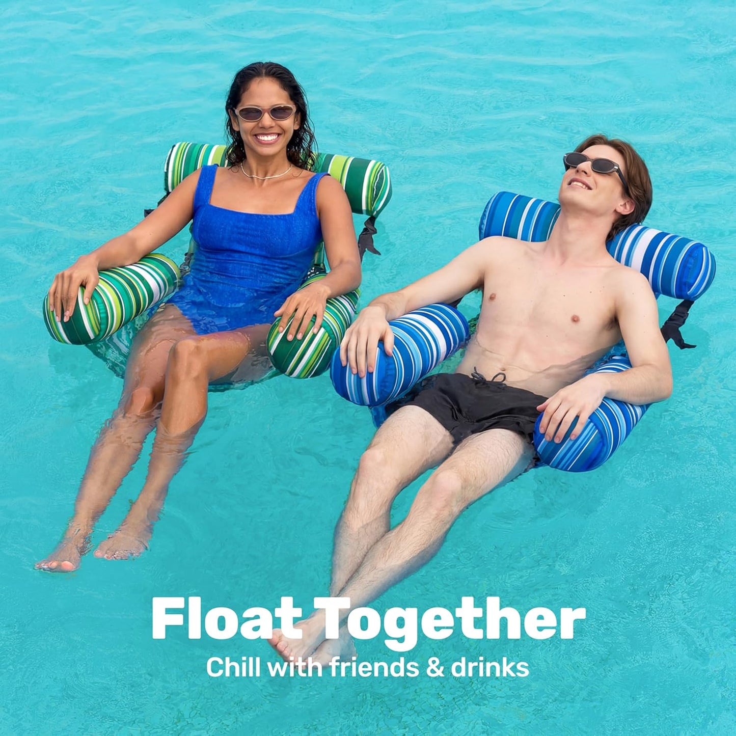 SLOOSH Inflatable Pool Floats Adult,2 Packs Floating Lounge Chairs,Blow up Pool Noodles for Adult Heavy Duty,Floating Chair for Party Summer Water Beach Lake Fun Quick Pick Grocers