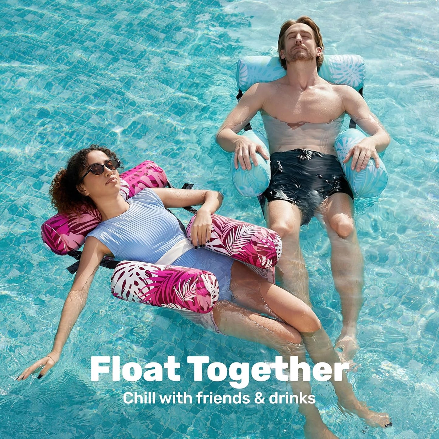 SLOOSH Inflatable Pool Floats Adult,2 Packs Floating Lounge Chairs,Blow up Pool Noodles for Adult Heavy Duty,Floating Chair for Party Summer Water Beach Lake Fun Quick Pick Grocers