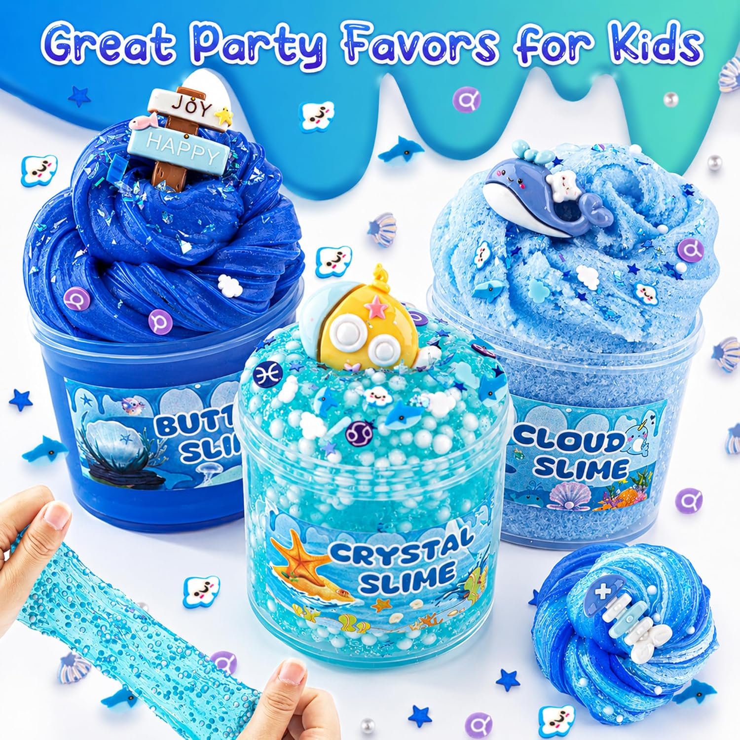 Cloud Slime kit for Girls Ages 8-12, Toys for Girls and Boys, for Kids Slime Set Party kit Goodie Bag Stuffers, 4 5 6 7 8 9 10 Year Old Girl Birthday Gift Cute Stuff Quick Pick Grocers
