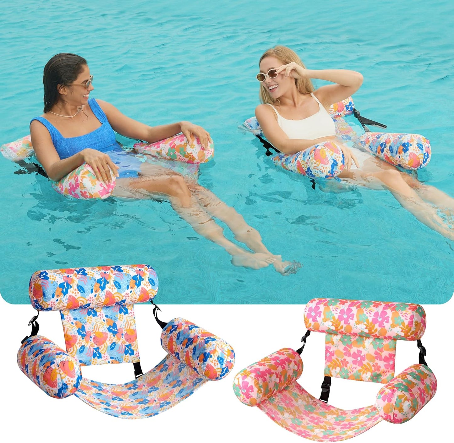 SLOOSH Inflatable Pool Floats Adult,2 Packs Floating Lounge Chairs,Blow up Pool Noodles for Adult Heavy Duty,Floating Chair for Party Summer Water Beach Lake Fun Quick Pick Grocers