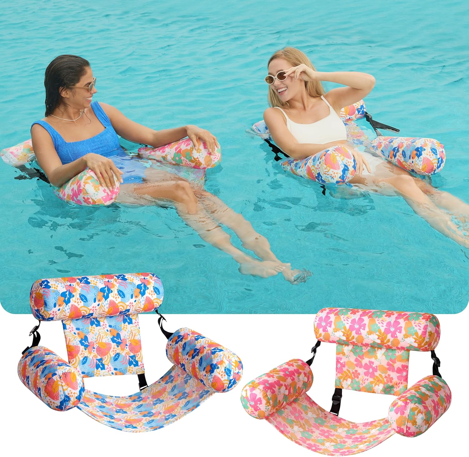 SLOOSH Inflatable Pool Floats Adult,2 Packs Floating Lounge Chairs,Blow up Pool Noodles for Adult Heavy Duty,Floating Chair for Party Summer Water Beach Lake Fun Quick Pick Grocers