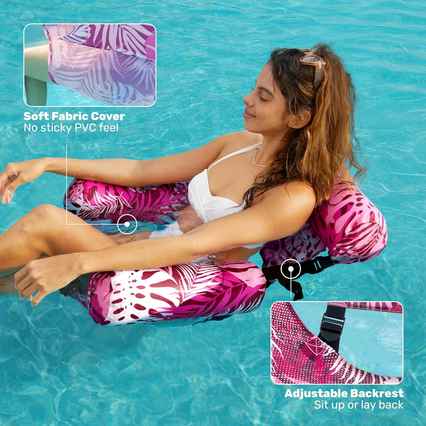 SLOOSH Inflatable Pool Floats Adult,2 Packs Floating Lounge Chairs,Blow up Pool Noodles for Adult Heavy Duty,Floating Chair for Party Summer Water Beach Lake Fun Quick Pick Grocers