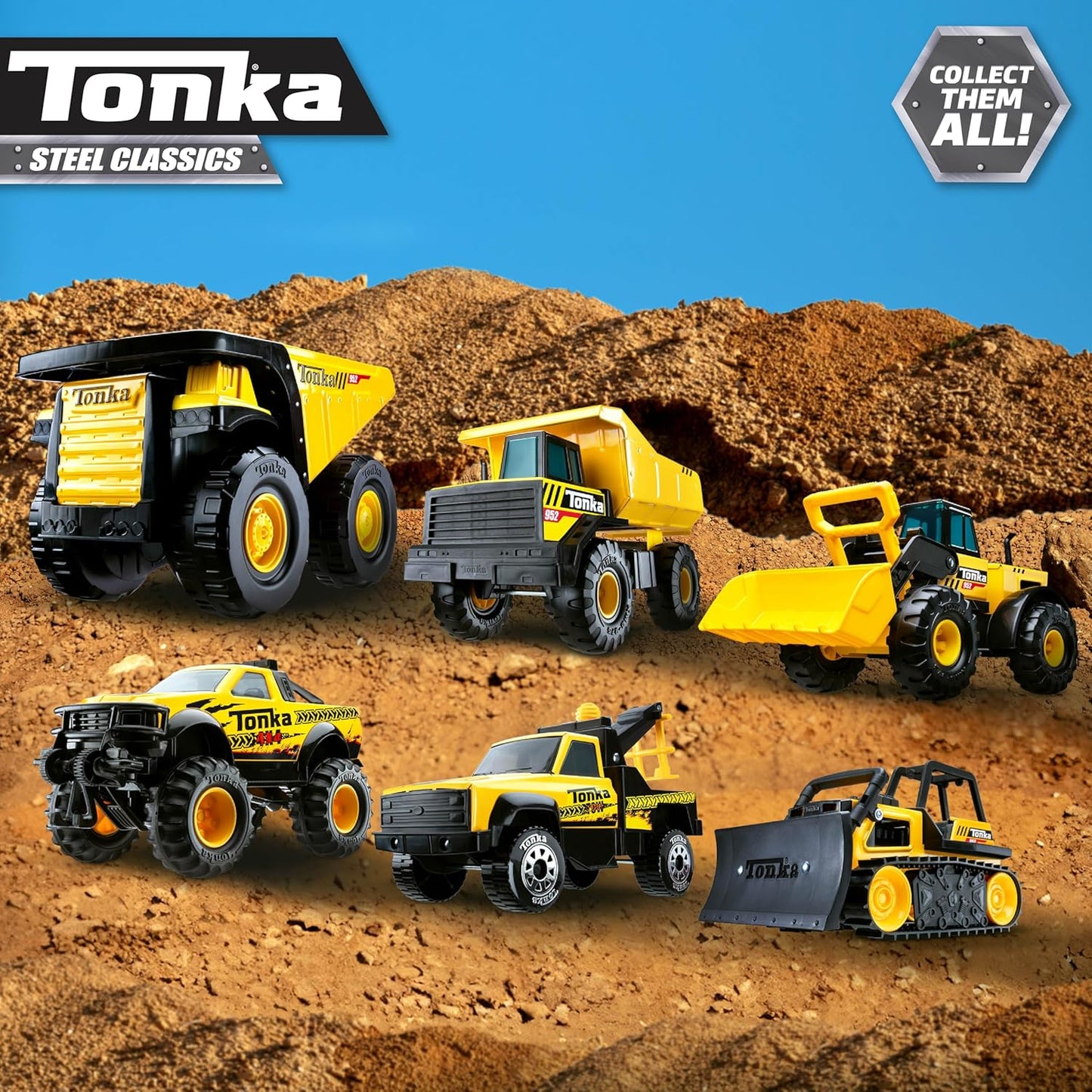 Tonka Steel Classics Mighty Dump Truck - Made with Steel & Sturdy Plastic, Yellow Toy Construction Truck, Boys and Girls, Kids, Toddlers, Ages 3+ Quick Pick Grocers