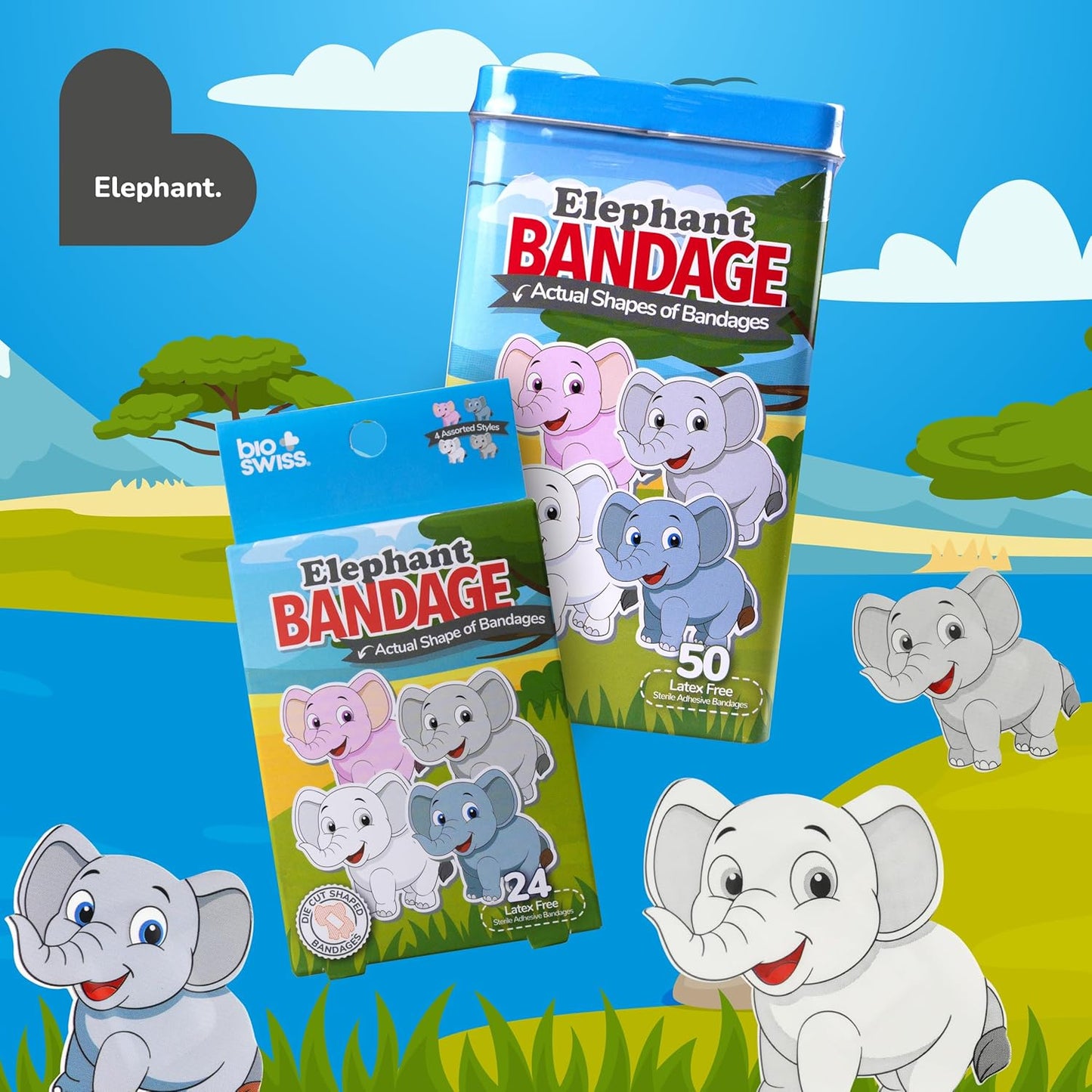 BioSwiss Bandages, Self Adhesive Bandage Set, Latex Free, Sterile Wound Care Quick Pick Grocers