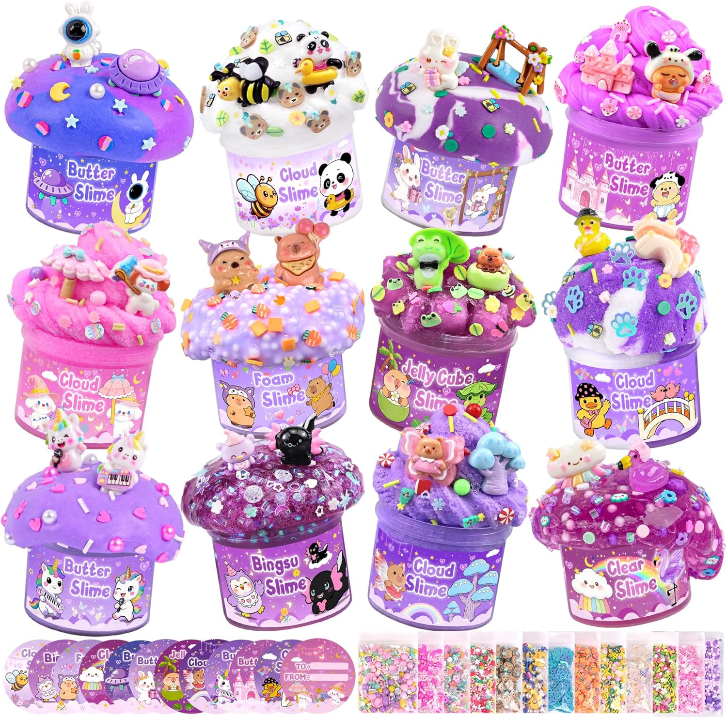 Cloud Slime kit for Girls Ages 8-12, Toys for Girls and Boys, for Kids Slime Set Party kit Goodie Bag Stuffers, 4 5 6 7 8 9 10 Year Old Girl Birthday Gift Cute Stuff Quick Pick Grocers