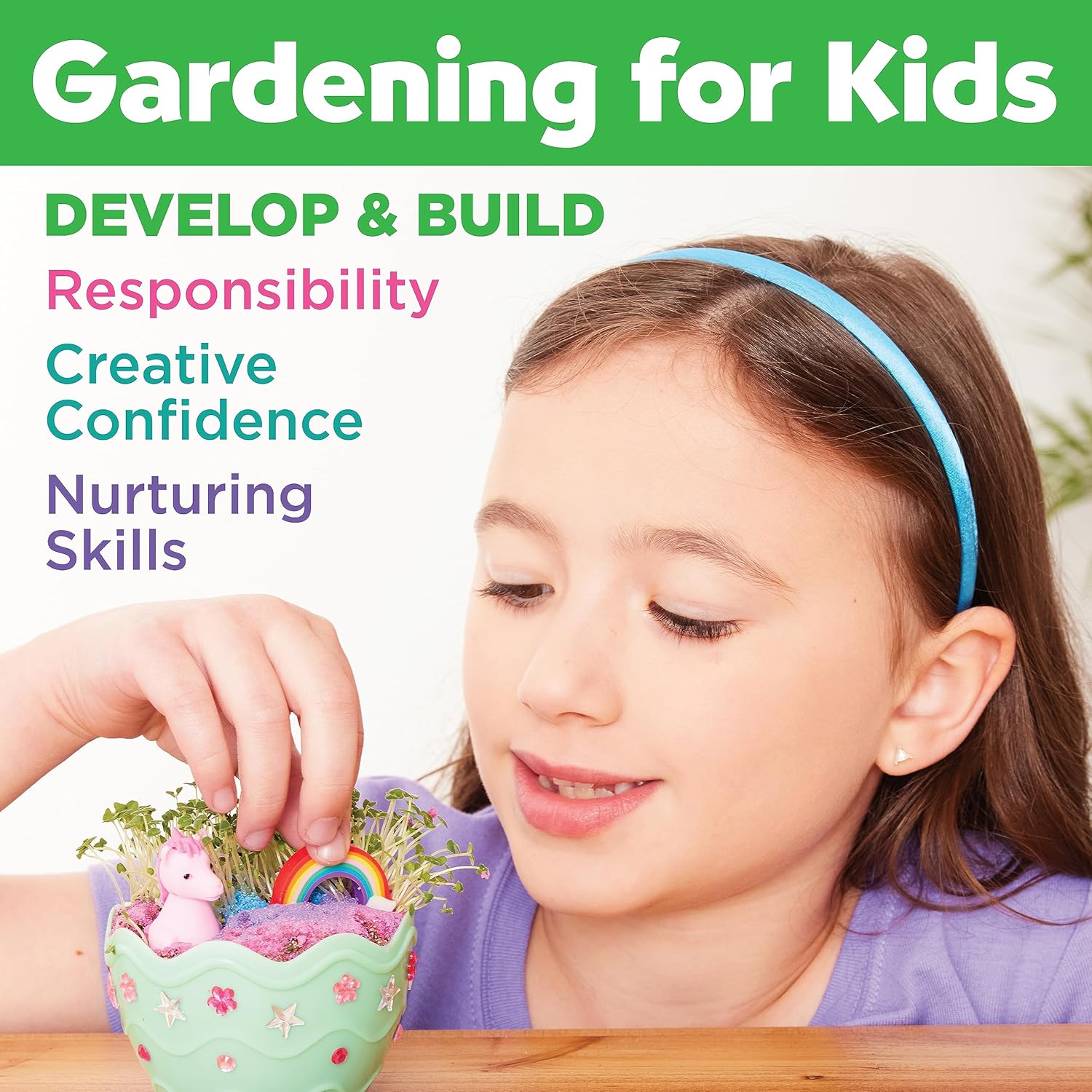 Creativity for Kids Mini Garden: Gifts for Girls, Crafts and Toys, Stocking Stuffers for Kids (Ages 6+) Quick Pick Grocers
