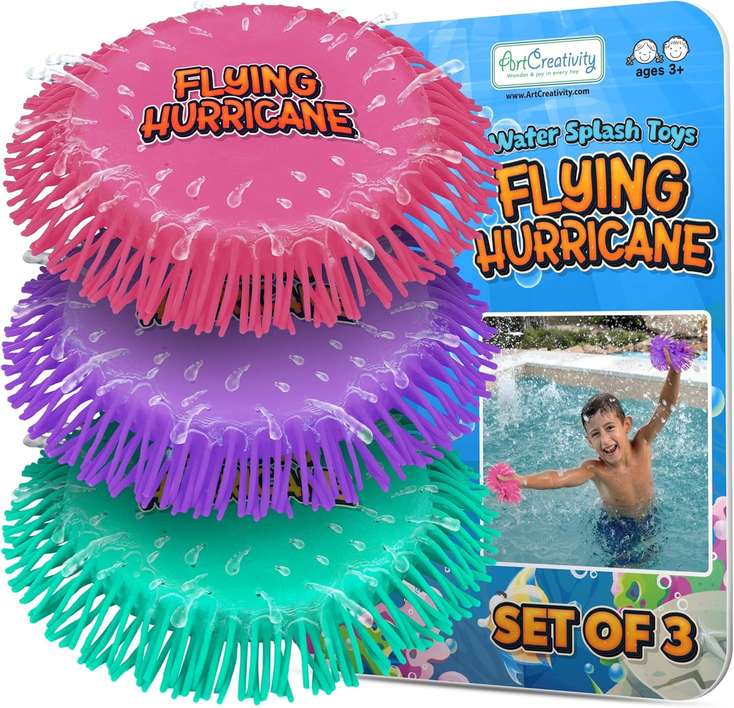 ArtCreativity Soft Water Frisbees for Kids, Soft Sports Discs (3 Pack), Beach Water Toys & Swimming Pool Toys for Kids, Backyard Fun Toy & Outdoor Summer Games, Birthday Gifts for Boys & Girls Quick Pick Grocers