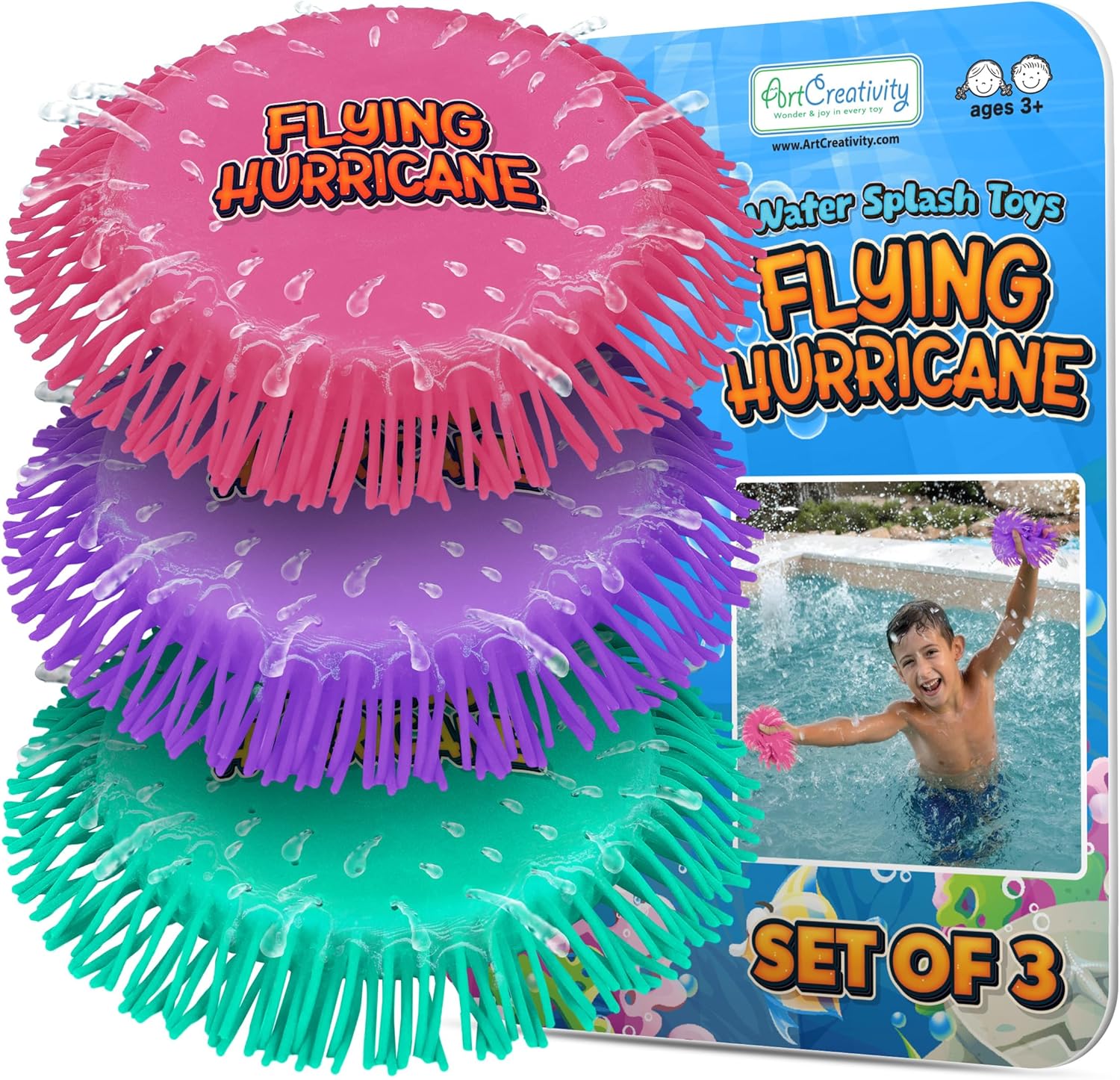 ArtCreativity Soft Water Frisbees for Kids, Soft Sports Discs (3 Pack), Beach Water Toys & Swimming Pool Toys for Kids, Backyard Fun Toy & Outdoor Summer Games, Birthday Gifts for Boys & Girls Quick Pick Grocers