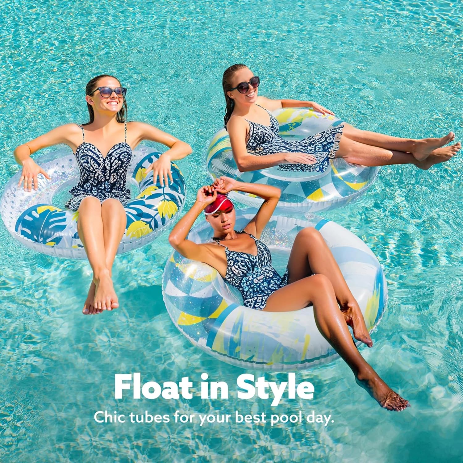 JOYIN 3 Pack Pool Floats, Pool Tube for Kids Swim Rings Inflatable Tubes, Floatie Ring Water Toys for Swimming, Summer Beach Party Quick Pick Grocers