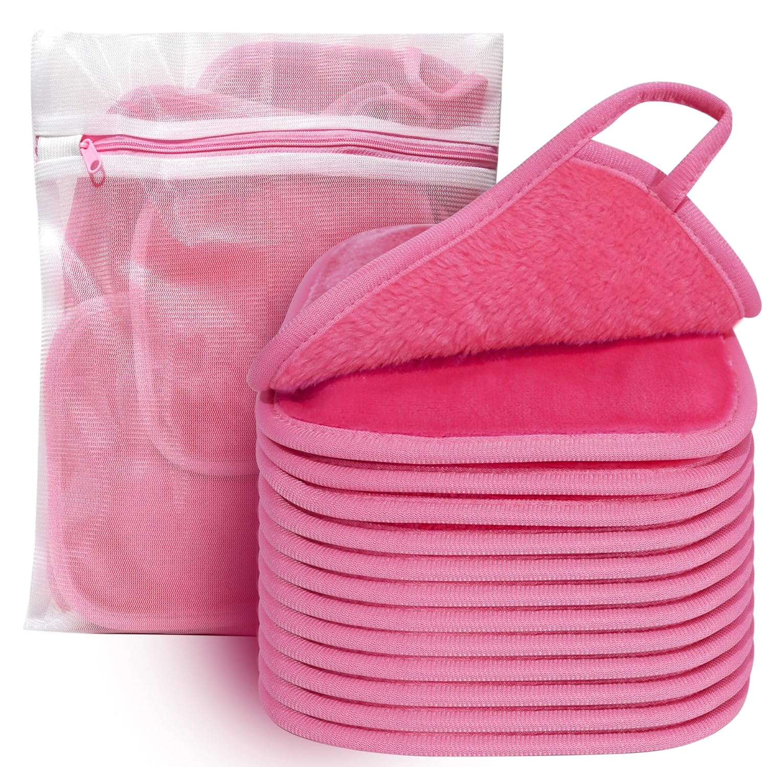 KODAMO Makeup Remover Cloth, 12 Pack Reusable Makeup Remover Towels with Washable Travel Bag, Microfiber Face Wash Cloths for Women All Skin Types Quick Pick Grocers