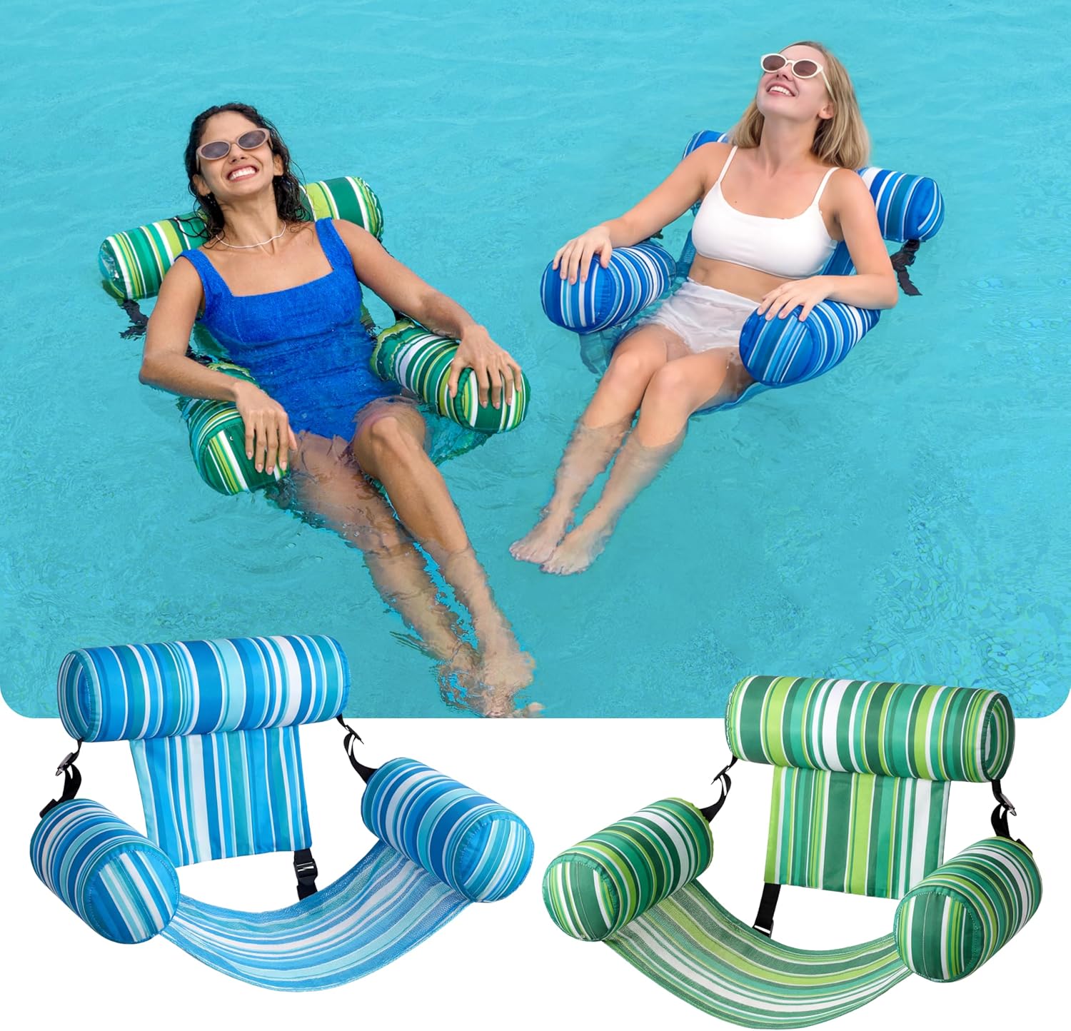 SLOOSH Inflatable Pool Floats Adult,2 Packs Floating Lounge Chairs,Blow up Pool Noodles for Adult Heavy Duty,Floating Chair for Party Summer Water Beach Lake Fun Quick Pick Grocers
