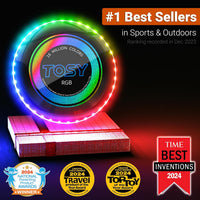 TOSY Flying Disc - 108 RGB Multicolor or 36 Monocolor LEDs, Super Bright, Smart Modes, Easter Basket Stuffers Gift, Camping Toy for Kid/Teen/Adult, Auto Light Up, Rechargeable, Waterproof, 175g Quick Pick Grocers